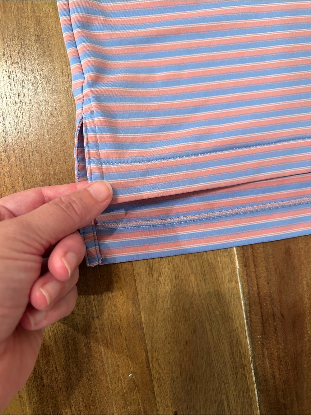 Peter Millar Men's Pink Stripe Performance Polo. XXL. - Picture 7 of 9